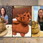 Handcrafted Smoking Hot Frog and Dragon citronella pottery burners displayed in a natural Toodyay setting